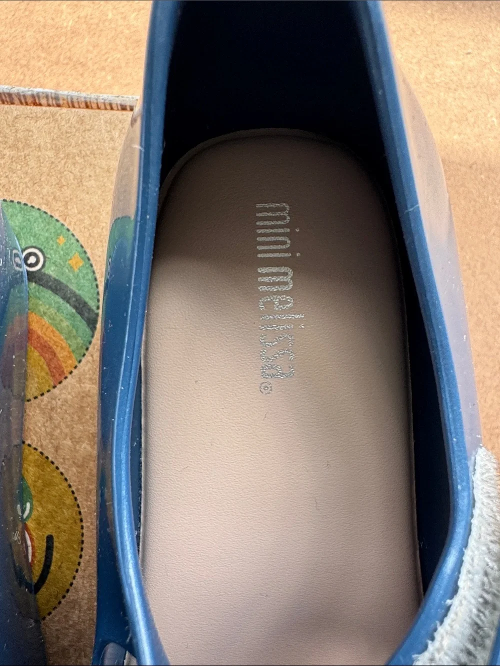 mini Melissa Girls' Navy Glitter Bow Mary Jane Shoes Size 11 Brand New